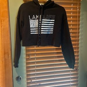 Size Small Crop Lake Life Hoodie Sweatshirt